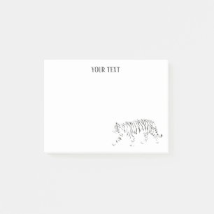 Tiger black and white personalized post-it notes