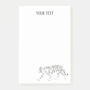 Tiger black and white personalized post-it notes