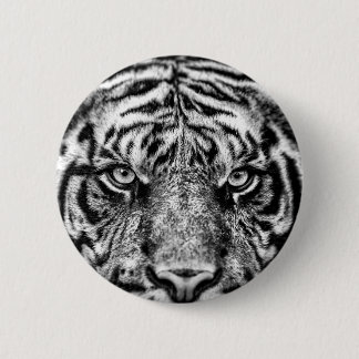Tiger Black and White Photography 2 Inch Round Button