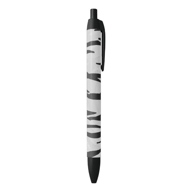 Tiger Black and White Print Black Ink Pen (Bottom (Vertical))