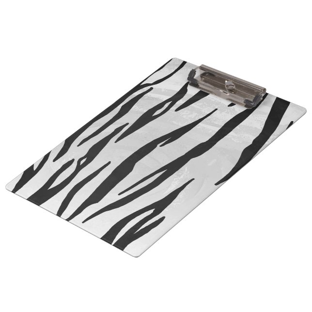 Tiger Black and White Print Clipboard (Angled)