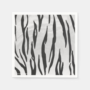 Tiger Black and White Print Napkin