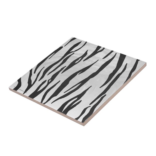 Tiger Black and White Print Tile (Side)