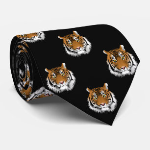 Tiger Black Background Tie