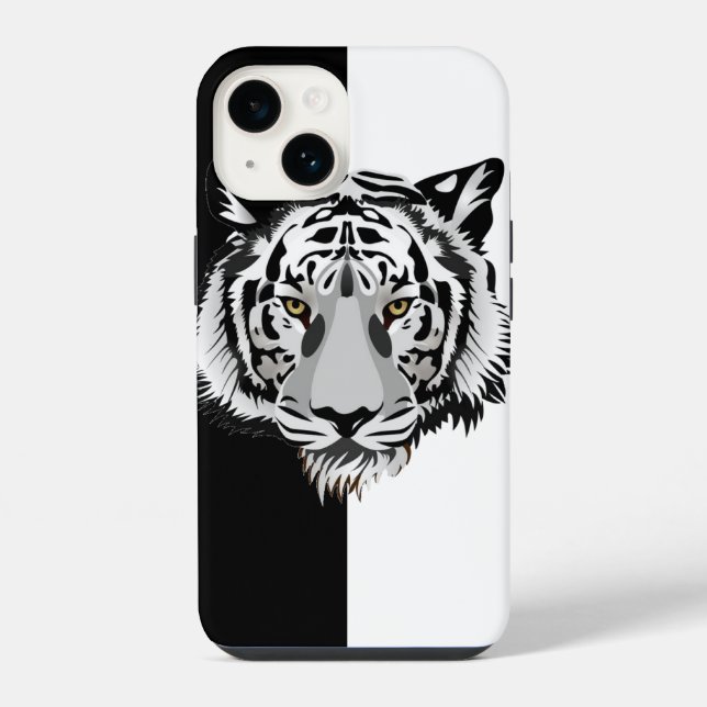 Tiger Black White  iPhone Case (Back)