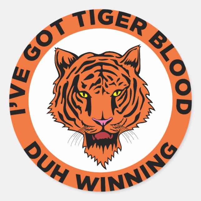 Tiger Blood Classic Round Sticker (Front)