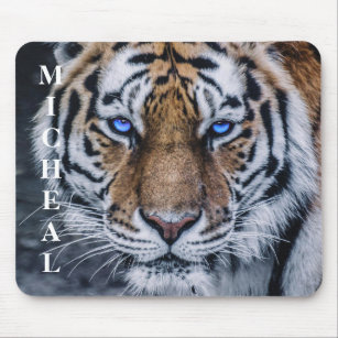 Tiger Blue Eyes Personalized  Mouse Pad