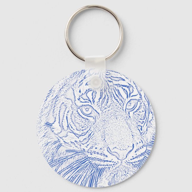 Tiger (blue) keychain (Front)
