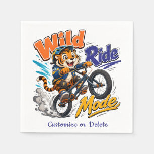 Tiger BMX Bike Personalized Party Napkin