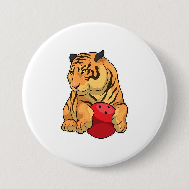 Tiger Bowling Bowling ball 3 Inch Round Button (Front)