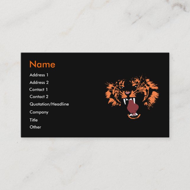 Tiger Business Profile Card (Front)