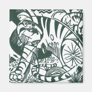 Tiger by Franz Marc, Vintage Expressionism Art Magnet