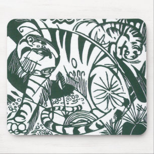Tiger by Franz Marc, Vintage Expressionism Art Mouse Pad