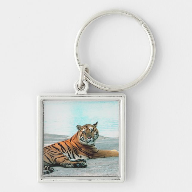 Tiger by river keychain (Front)