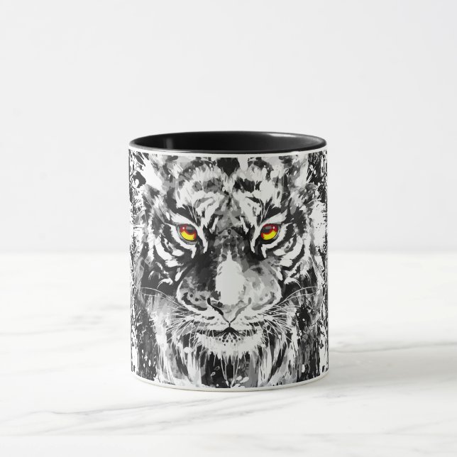 Tiger Café Mug | Tiger Musique noire et blanche (Centre)