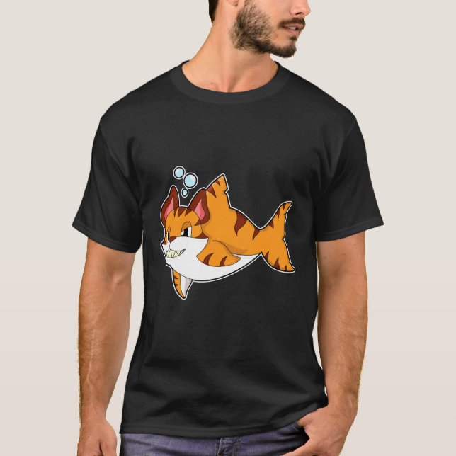 Tiger cat as Shark in Water.PNG T-Shirt (Front)