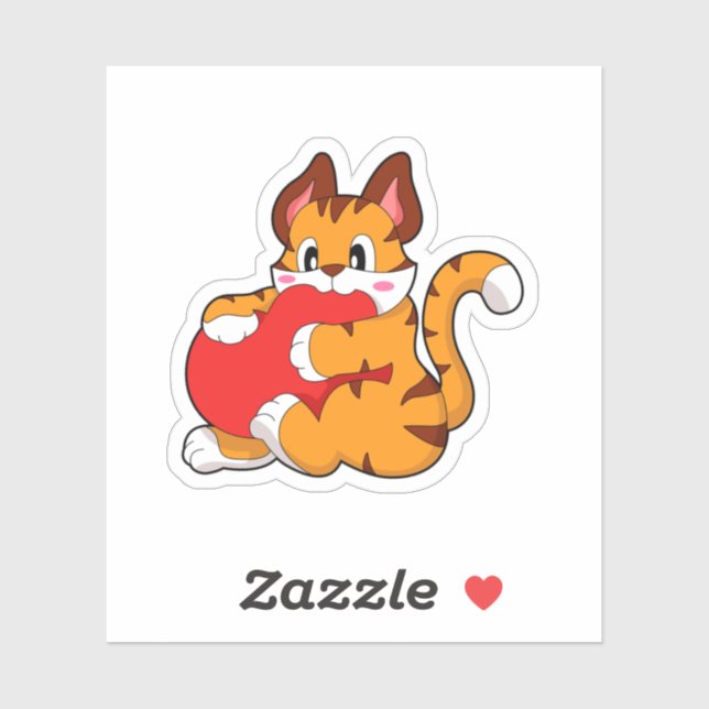 Tiger cat at Love with Heart.PNG (Sheet)