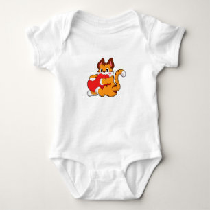 Tiger cat at Love with Heart.PNG Baby Bodysuit