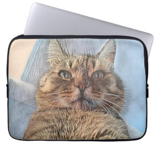 Tiger Cat Illustration Design Laptop Sleeve