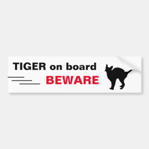 TIGER /Cat on Board - beware - driving/car sticker