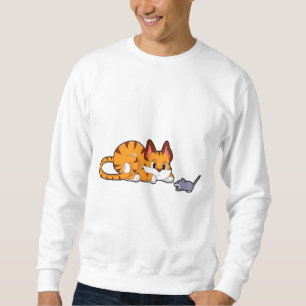 Tiger cat with Mouse Sweatshirt