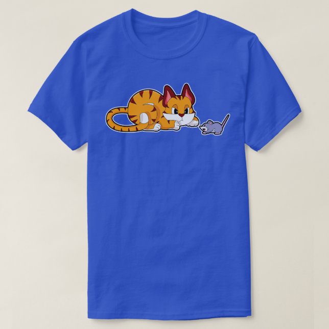 Tiger cat with Mouse T-Shirt (Design Front)