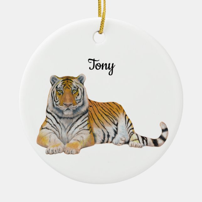 Tiger Ceramic Ornament (Front)