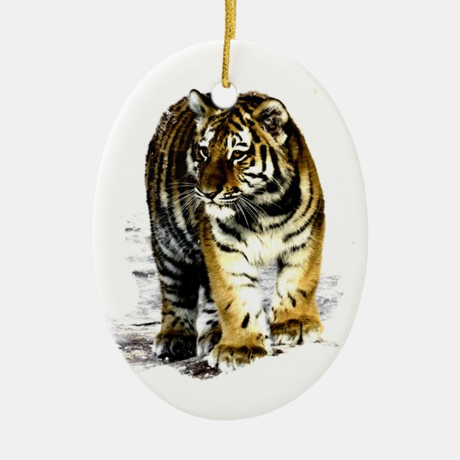 Tiger Ceramic Ornament (Front)