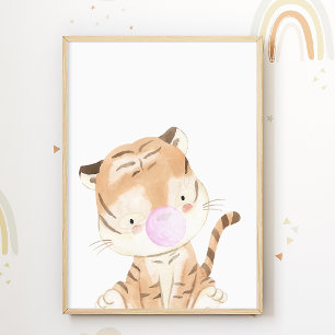 Tiger Chewing Gum Poster Candy Kids Room Print