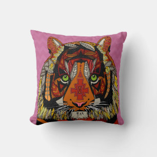 tiger chief pink chevron throw pillow
