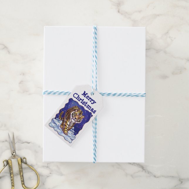 Tiger Christmas Gift Tags (With Twine)