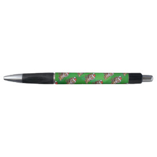 Tiger Christmas On Green Pen
