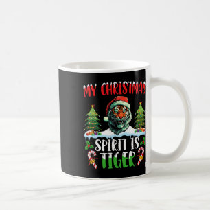 Tiger Christmas Santa Hat Xmas My Christmas Spirit Coffee Mug