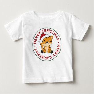 Tiger Christmas Snow Winter Animals Tiger Baby T-Shirt