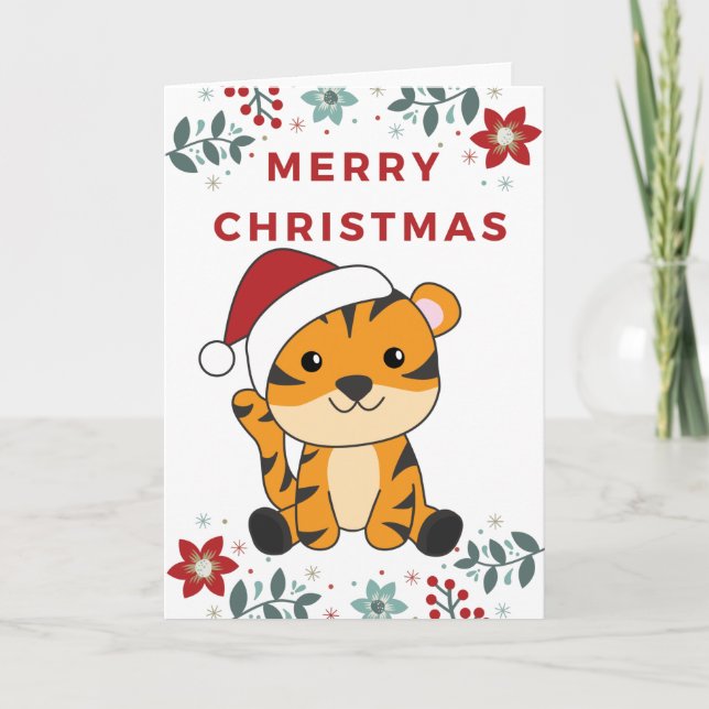 Tiger Christmas Snow Winter Animals Tiger Holiday  (Front)