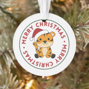 Tiger Christmas Snow Winter Animals Tiger Ornament