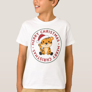 Tiger Christmas Snow Winter Animals Tiger T-Shirt