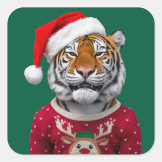 Tiger Christmas Sticker