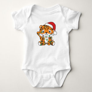 Tiger Christmas Winter Animals Holiday Tigers Baby Bodysuit