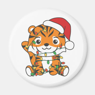 Tiger Christmas Winter Animals Holiday Tigers Magnet