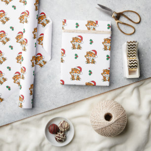 Tiger Christmas Winter Animals Holiday Tigers Wrapping Paper