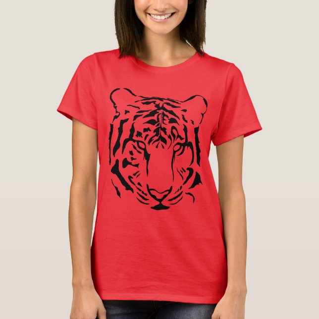 Tiger Close Up Face Bella Boxy Crop Top (Front)