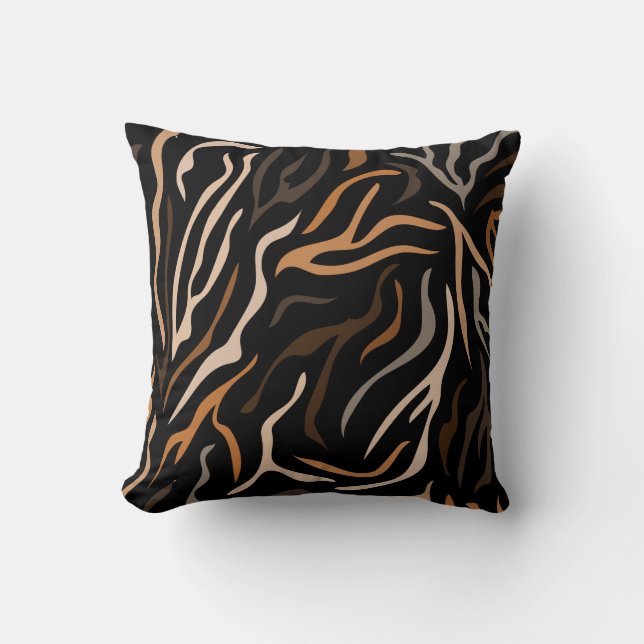  Tiger Colour Pattern Animal  Throw Pillow (Front)