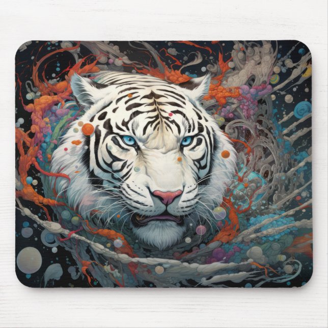 Tiger Colourful Animal Enchanting  Mouse Pad (Front)