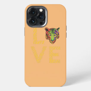 Tiger Colourful Face Design Stripes Love Exotic iPhone 13 Pro Max Case