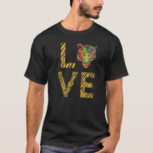 Tiger Colourful Face Stripes Love Exotic Big Cats T-Shirt