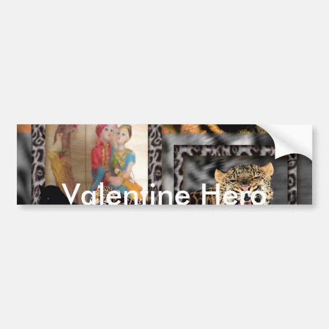 Tiger & Couple Art Print Bumper Sticker (Front)