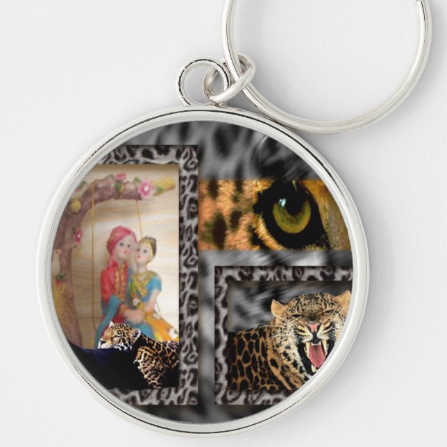 Tiger & Couple Art Print Keychain (Front)