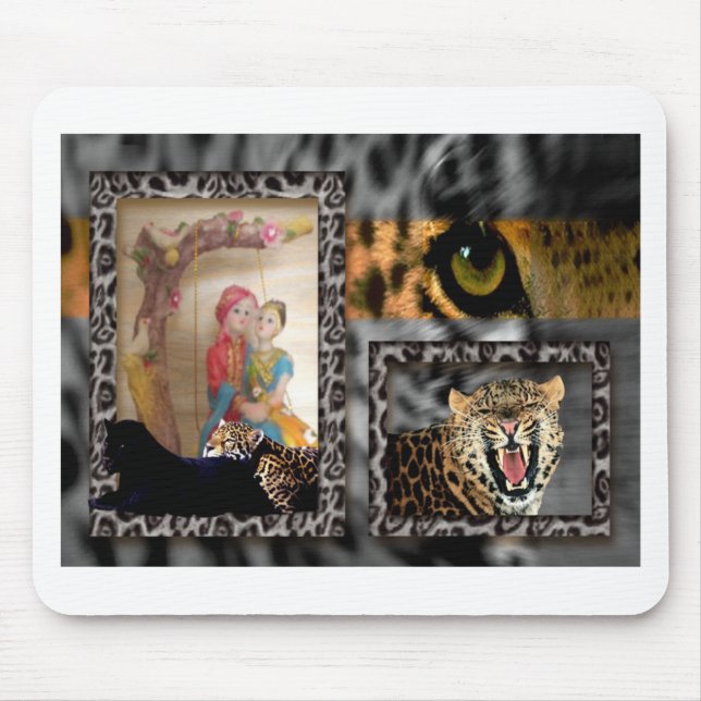 Tiger & Couple Art Print Mouse Pad (Front)