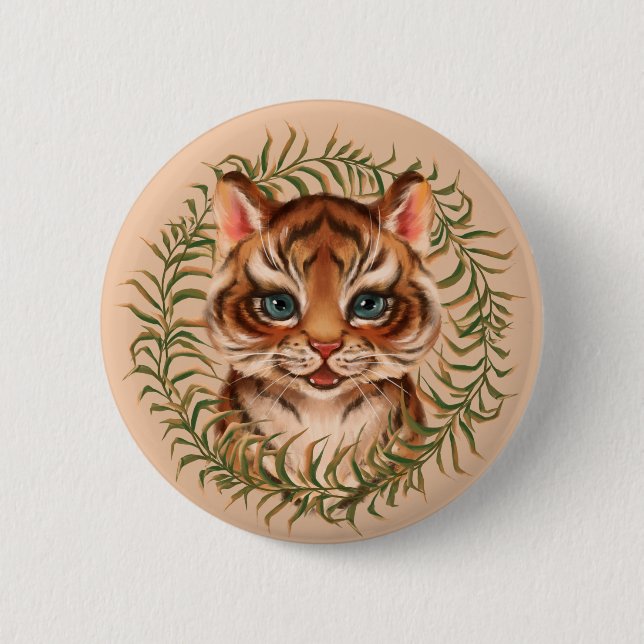 Tiger cub 2 inch round button (Front)
